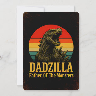 Convite Dadzilla Pai dos Monstros Dia dos Pais