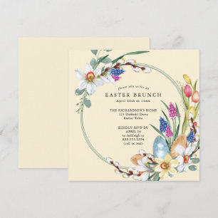 Convite Daffodil Amarelo e Brunch Floral de Páscoa de Prim