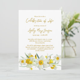 Convite Daffodil Celebration of Life Funeral