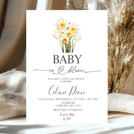 Convite Daffodil Floral de Primavera Bebê em Flor