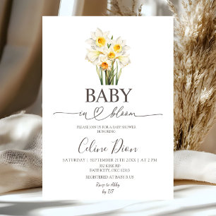 Convite Daffodil Floral de Primavera Bebê em Flor