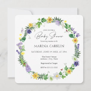 Convite Daffodils Russos, Flores Selvagens e Chá de fralda