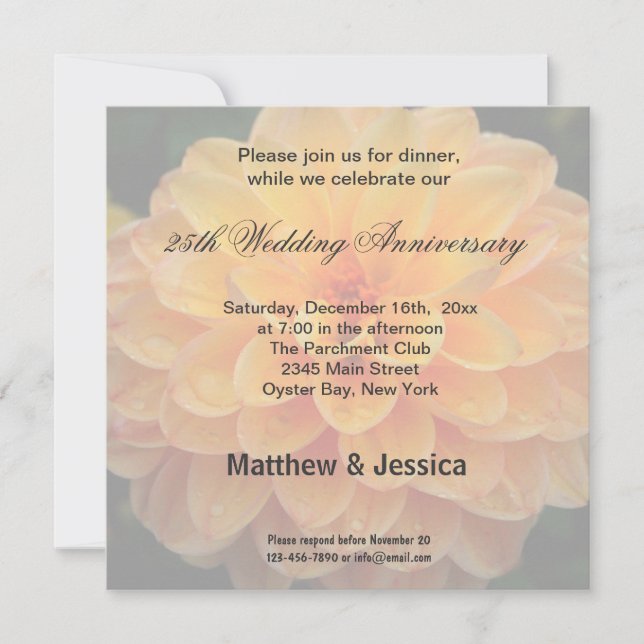 Convite Dahlia Anniversário (Frente)