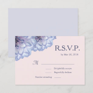 Convite Dahlia flores lilac azul-rosa casamento floral RSV