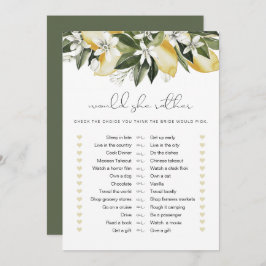 Convite DAHLIA Lemon, Ela Preferencialmente Jogo De Brida