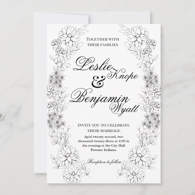 Convite Dahlia Wreath (Frente)