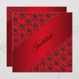 Convite Dahlias vermelhas do sangue no estilo gótico