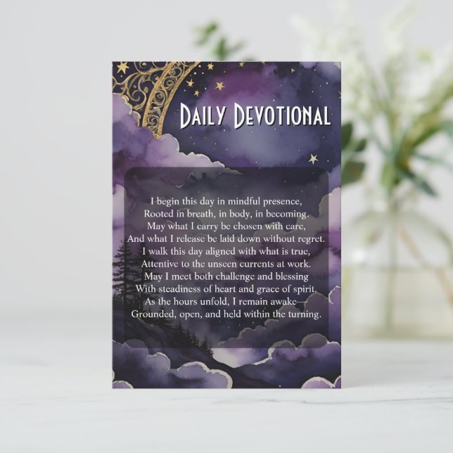 Convite Daily Devotional Pagan Prayer Pocket Ritual Card (Em pé/Frente)