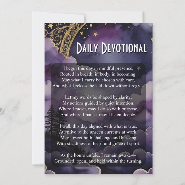 Convite Daily Devotional Pagan Prayer Pocket Ritual Card (Frente)
