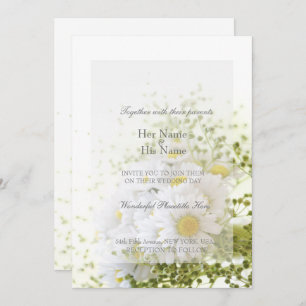 Convite Daisies in Love- Editable Wedding Buquê