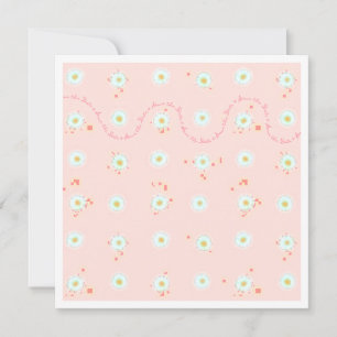 Convite Daisies Salve o Modelo de Data com Borda