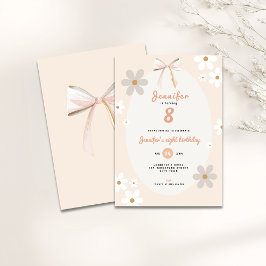 Convite Daisy 8th Birthday Floral Invitation for Girls