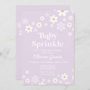 Convite Daisy and Snowflake Retro Baby Sprinkle