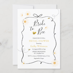Convite Daisy Arco Ribbon Modern Bee Bride para Bee Bridal