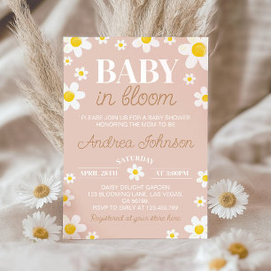 Convite Daisy Baby in Bloom Boho Chá de fraldas