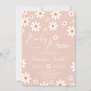 Convite Daisy Baby in bloom Boho Chá de fraldas Invitation