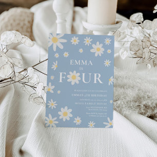 Convite Daisy Blue Daisy Quarto Quarto Quarto Quatro Anive