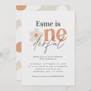 Convite Daisy boho retro terracotta natural