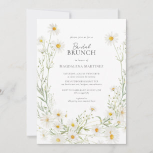 Convite Daisy Boho Wildflower Rustic Bridal Brunch