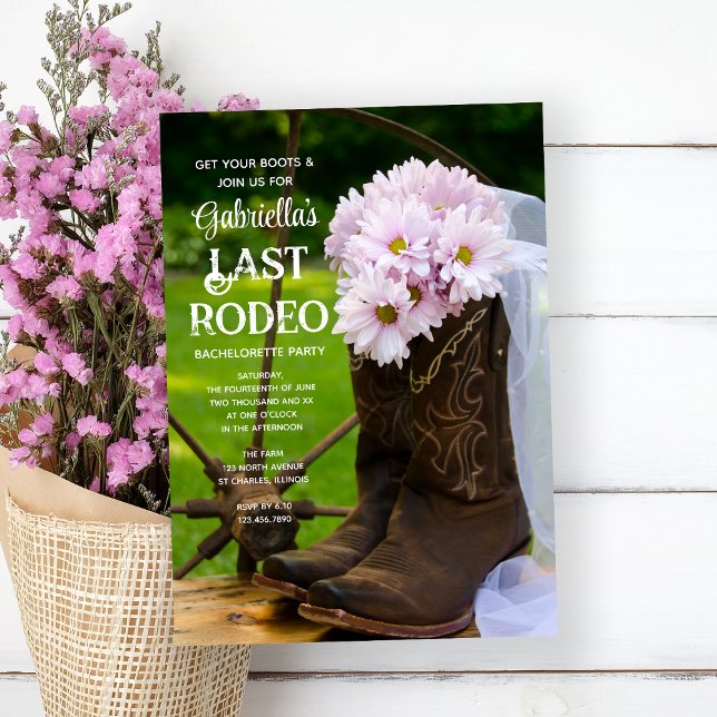 Convite Daisy Boots Última Festa de solteira do Rodeio Oci (Criador carregado)