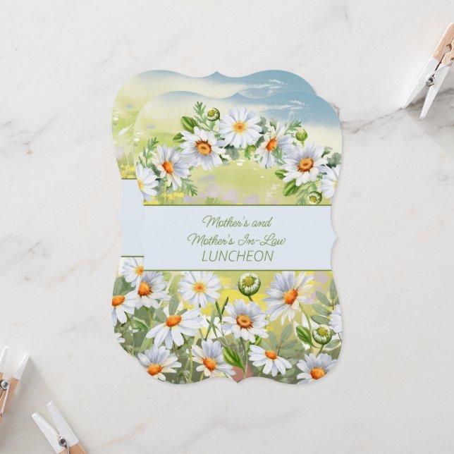 Convite Daisy Borders Dia de as mães In-Law da Mãe (Frente/Verso In Situ)