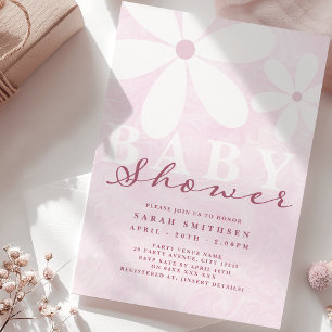 Convite Daisy Chá de fraldas Pinks