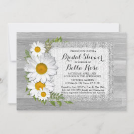 Convite Daisy chá de panela rusticy Burlap 2