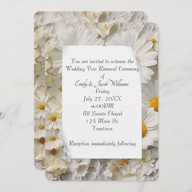 Convite Daisy Collection Vow Renewal Wedding (Frente/Verso)