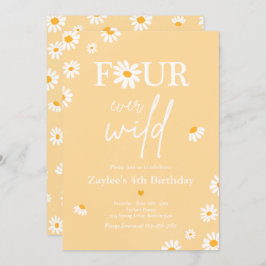 Convite Daisy Festa de aniversário Bohmian Four Ever Wild