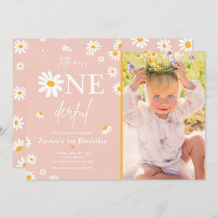 Convite Daisy Festa de aniversário Bohmian Little Miss One
