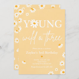 Convite Daisy Festa de aniversário Bohmian Young Wild E Tr