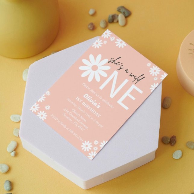 Convite Daisy First festa de aniversário bohemian wilone I (Criador carregado)