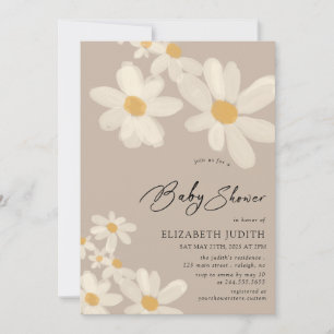 Convite Daisy Floral Brown Chá de fraldas