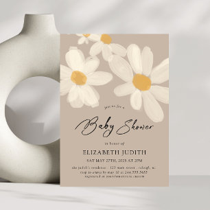 Convite Daisy Floral Brown Chá de fraldas