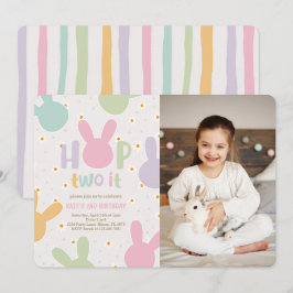 Convite Daisy Floral Bunny segundo aniversário