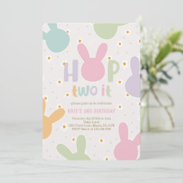Convite Daisy Floral Bunny segundo aniversário