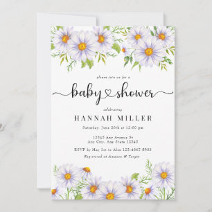 Convite Daisy Floral   Torneiras de Bebê
