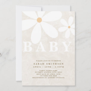 Convite Daisy Garden Baby Gender Neutral Modelo