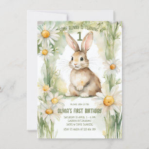 Convite Daisy Garden Um coelho é um