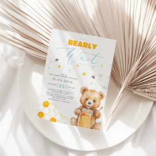 Convite Daisy, Honey & Baby Bear Chá de fraldas