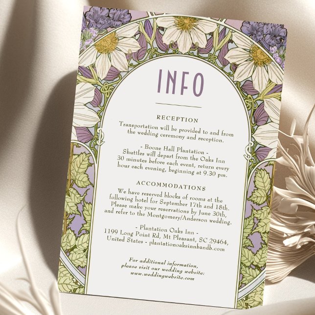 Convite Daisy Lavanda Wedding Inserir INFO Art Nouveau (Criador carregado)