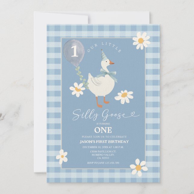 Convite Daisy Little Bobo Goose Balloon Boy aniversário de (Frente)