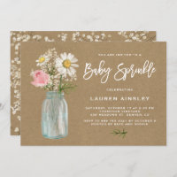 Daisy Mason Jar Kraft Paper Fall Baby Sprinkle