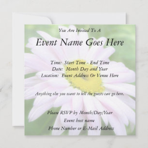 Convite Daisy Pintado Rosa Pálido