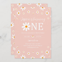 Convite Daisy primeiro aniversario Pink