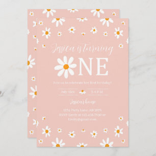 Convite Daisy primeiro aniversario Pink