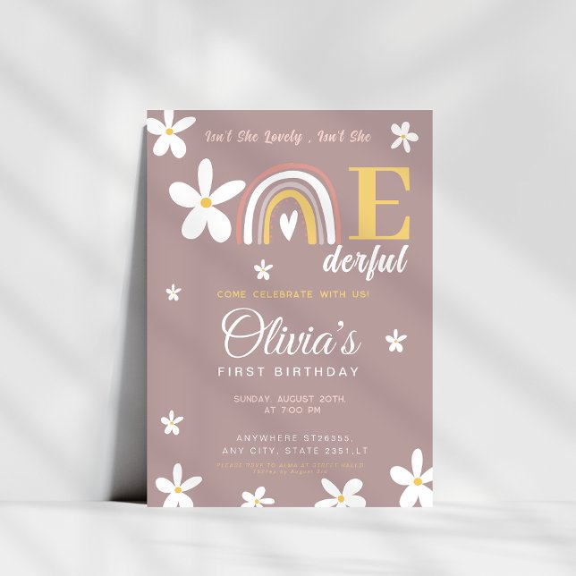 Convite Daisy Rainbow não é um primeiro aniversario maravi (Criador carregado)