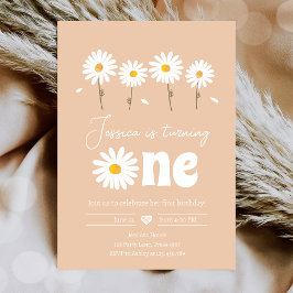 Convite Daisy Retro Boho Party Sand Girl Primeiro Aniversá
