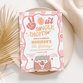 Convite Daisy & Retro Van Pastel Groovy Festa de aniversár