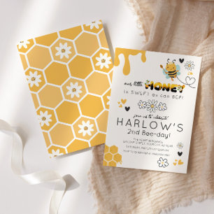 Convite Daisy Sweet como Bee Honey Bumble Bee Birthday
